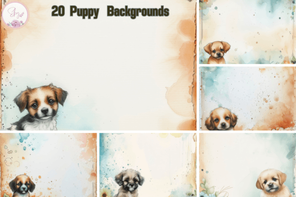 Adorable Puppy Watercolour Scrapbook Backgrounds: A Creative Toolkit