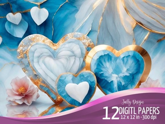 Blue & White Crystal Hearts: Elevate Your Next Design