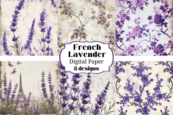 Charming French Lavender Digital Papers for Your Projects