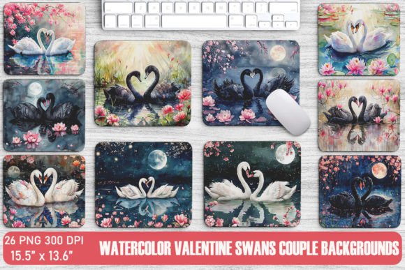 Enchanting Valentine Swans Couple Backgrounds for Your Projects