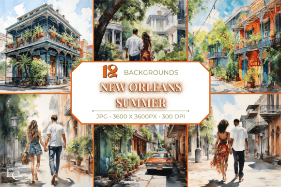 New Orleans Romance Travel Backgrounds: Your Design Asset