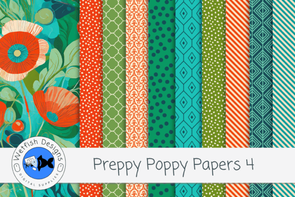 Preppy Poppy Digital Paper Backgrounds 4: Elevate Your Visuals