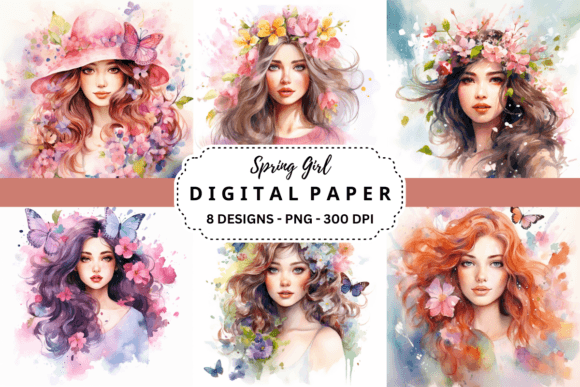 Spring Girl Backgrounds: A Versatile Design Asset
