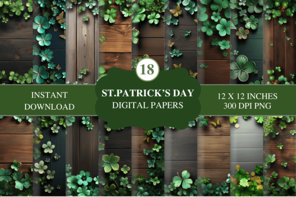St. Patrick's Day Leaf Clover Backgrounds for Your Projects