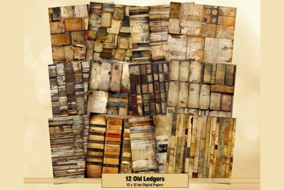 Timeless Texture: Crafting with Old Neutral Ledgers Digital Backgrounds