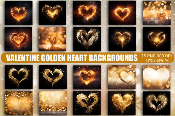 Valentine Golden Heart Backgrounds: A Designer's Touch of Luxury