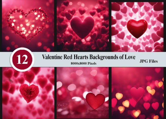 Valentine Red Hearts Backgrounds of Love