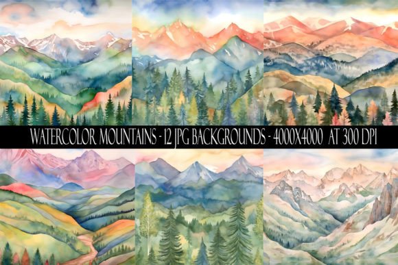 Watercolor Mountain Backgrounds: Instant Visual Depth