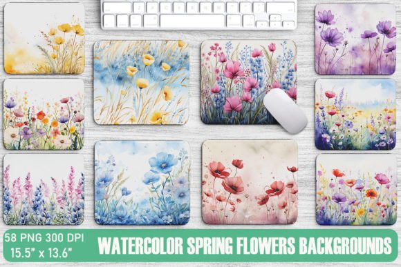 Watercolor Spring Flowers Backgrounds: Your Creative Toolkit