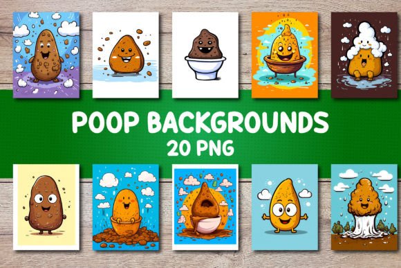 Whimsical Design with Poop Backgrounds for Covers