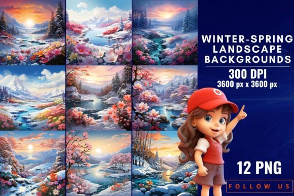 Winter Spring Landscape Backgrounds: Bridging Seasons in Design