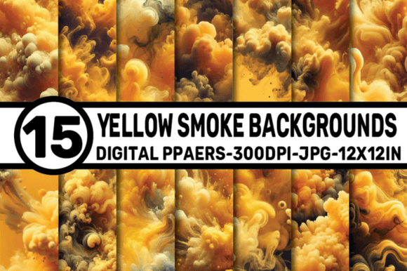 Yellow Smoke Backgrounds: 15 Seamless Digital Papers for Your Projects